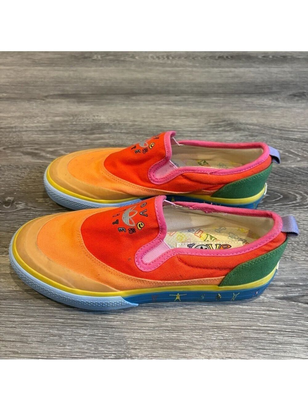 Adidas Nizza Slip-On Low Pride Love Unites GW2421 Rainbow Multicolor Women’s 7 - Picture 2 of 9